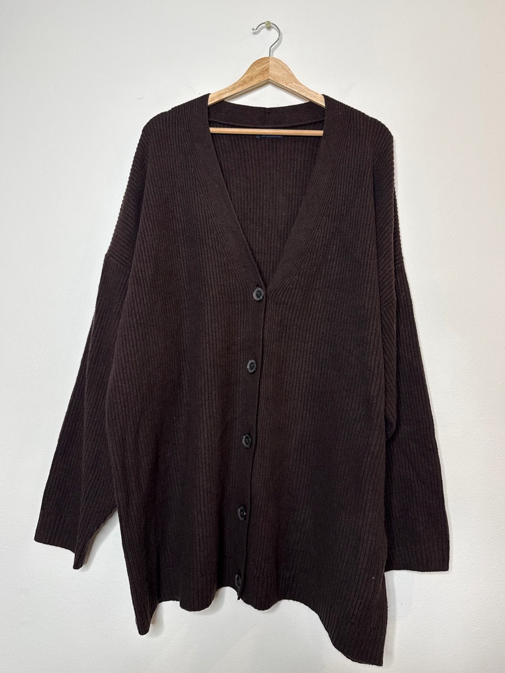Gap cashsoft shake terra brown ribbed cardigan oversized slouchy size XXL